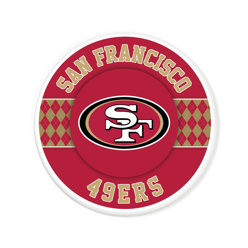 Load image into Gallery viewer, Fan Creations coaster NFL - San Francisco 49ers 4 inch Ceramic Argyle Coaster
