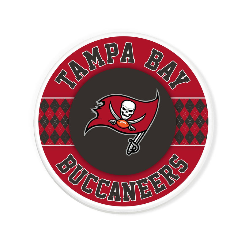 Load image into Gallery viewer, Fan Creations coaster NFL - Tampa Bay Buccaneers 4 inch Ceramic Argyle Coaster
