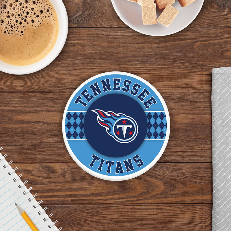 Load image into Gallery viewer, Fan Creations coaster NFL - Tennessee Titans 4 inch Ceramic Argyle Coaster
