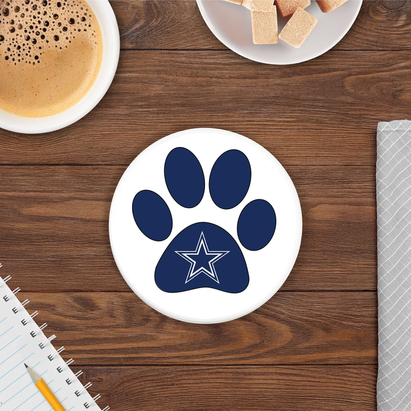 Load image into Gallery viewer, Fan Creations NFL - Dallas Cowboys 4 in Round Dog Paw Coaster
