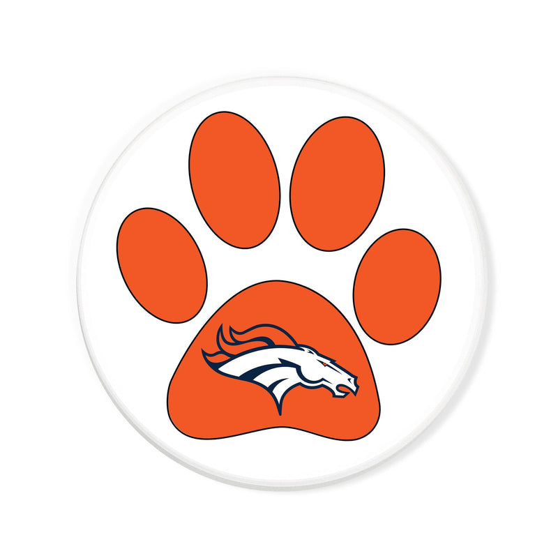 Load image into Gallery viewer, Fan Creations NFL - Denver Broncos 4 in Round Dog Paw Coaster
