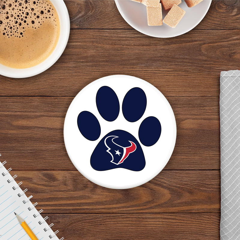 Load image into Gallery viewer, Fan Creations NFL - Houston Texans 4 in Round Dog Paw Coaster
