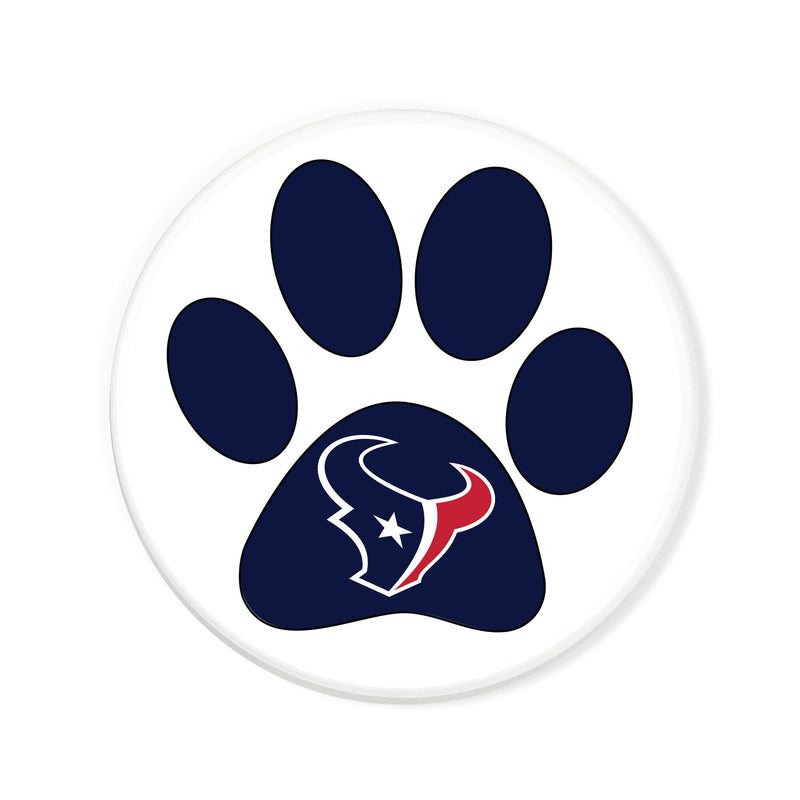 Load image into Gallery viewer, Fan Creations NFL - Houston Texans 4 in Round Dog Paw Coaster
