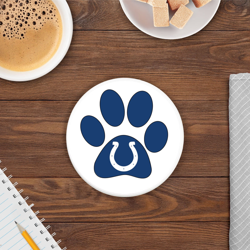 Load image into Gallery viewer, Fan Creations NFL - Indianapolis Colts 4 in Round Dog Paw Coaster
