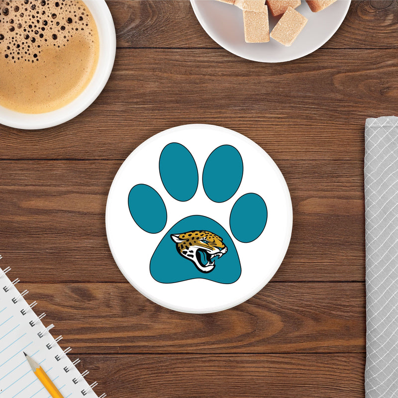 Load image into Gallery viewer, Fan Creations NFL - Jacksonville Jaguars 4 in Round Dog Paw Coaster
