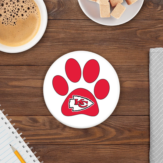 Fan Creations NFL - Kansas City Chiefs 4 in Round Dog Paw Coaster