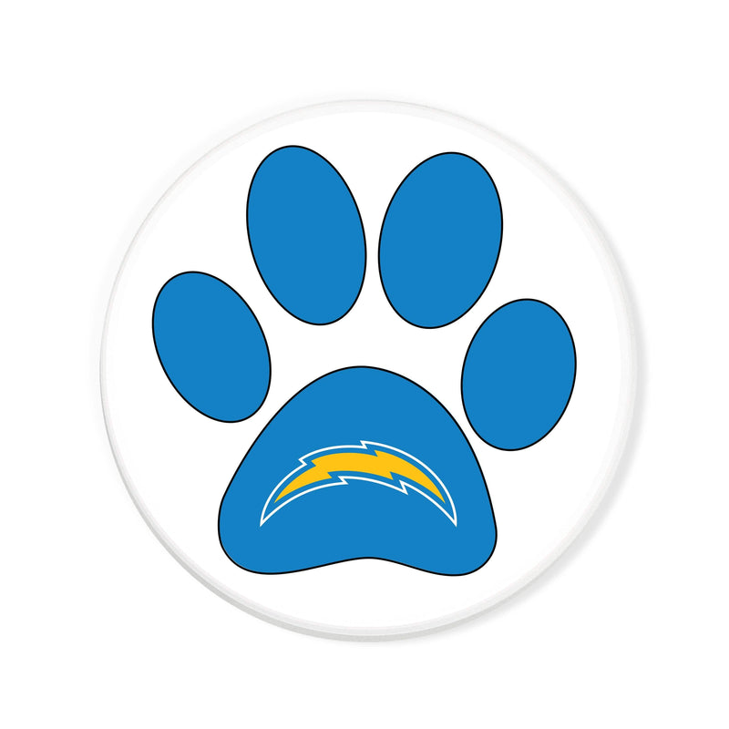 Load image into Gallery viewer, Fan Creations NFL - Los Angeles Chargers 4 in Round Dog Paw Coaster
