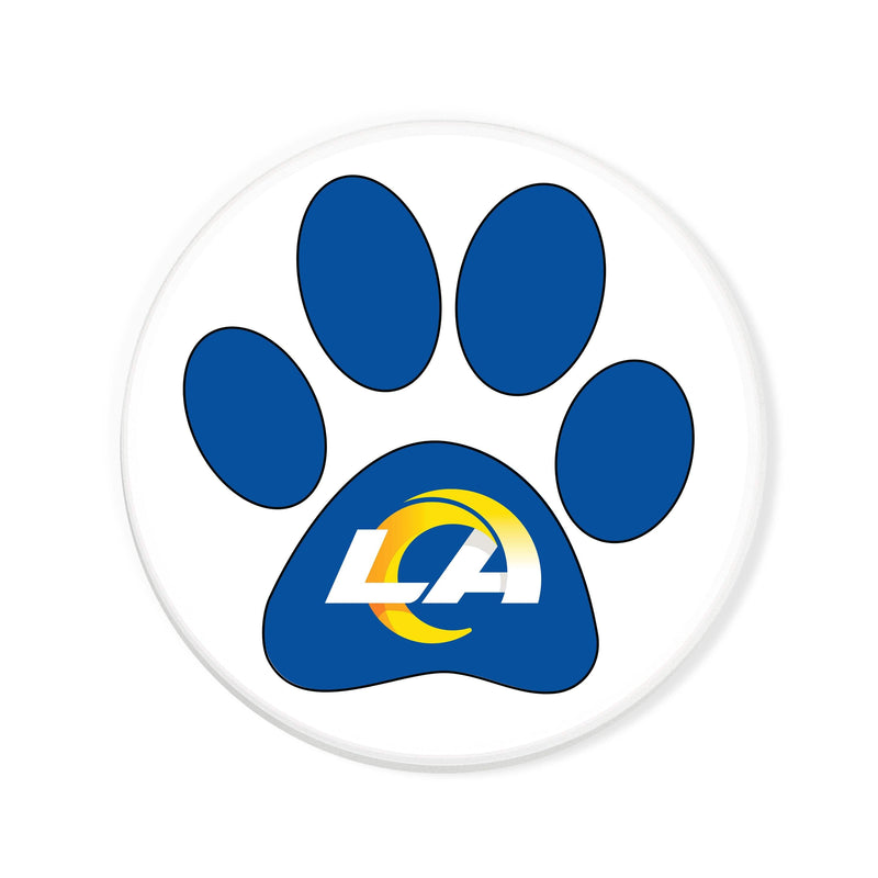 Load image into Gallery viewer, Fan Creations NFL - Los Angeles Rams 4 in Round Dog Paw Coaster
