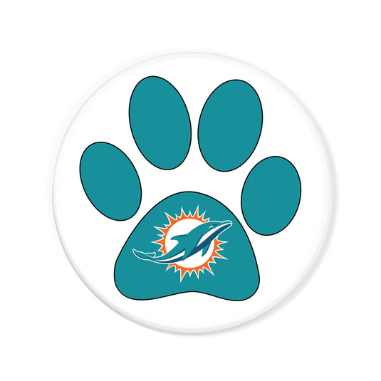 Fan Creations NFL - Miami Dolphins 4 in Round Dog Paw Coaster