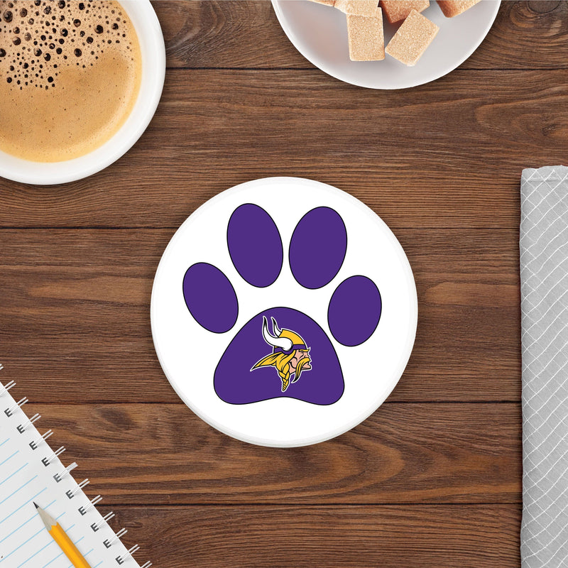 Load image into Gallery viewer, Fan Creations NFL - Minnesota Vikings 4 in Round Dog Paw Coaster
