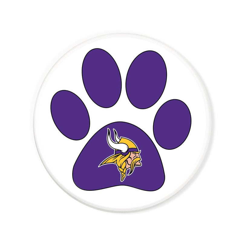 Load image into Gallery viewer, Fan Creations NFL - Minnesota Vikings 4 in Round Dog Paw Coaster
