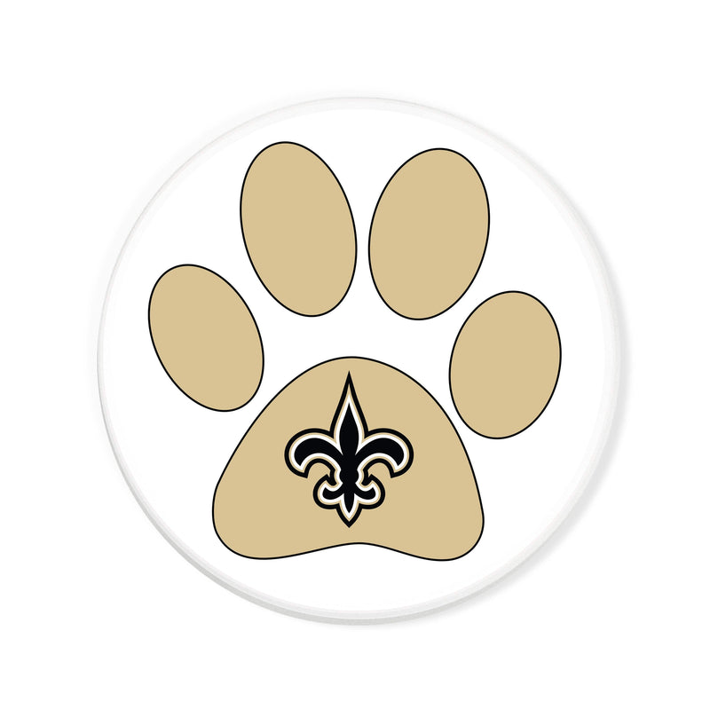 Load image into Gallery viewer, Fan Creations NFL - New Orleans Saints 4 in Round Dog Paw Coaster
