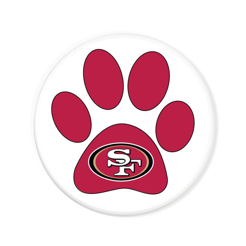 Load image into Gallery viewer, Fan Creations NFL - San Francisco 49ers 4 in Round Dog Paw Coaster
