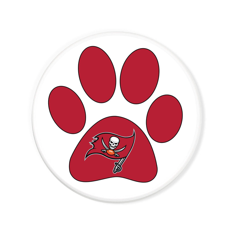 Load image into Gallery viewer, Fan Creations NFL - Tampa Bay Buccaneers 4 in Round Dog Paw Coaster
