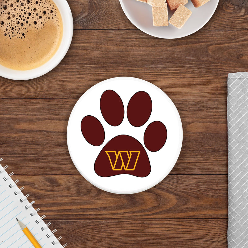 Load image into Gallery viewer, Fan Creations NFL - Washington Commanders 4 in Round Dog Paw Coaster
