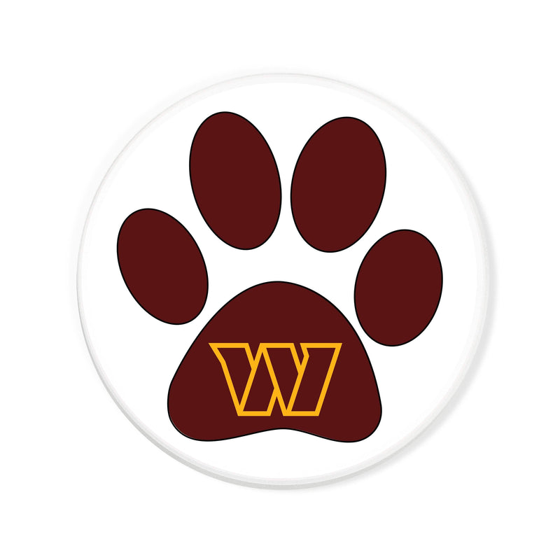 Load image into Gallery viewer, Fan Creations NFL - Washington Commanders 4 in Round Dog Paw Coaster
