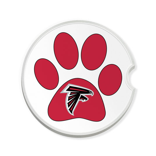 Fan Creations NFL Atlanta Falcons -Themed Ceramic Car Coaster – 2.5" Paw Print Design - 2 Pack