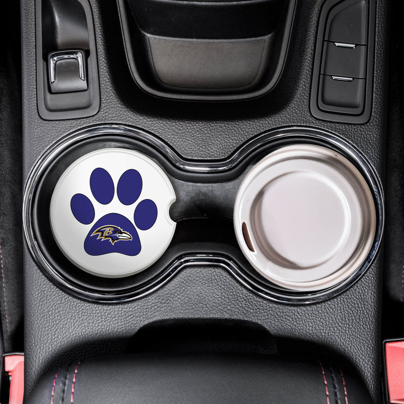 Load image into Gallery viewer, Fan Creations NFL Baltimore Ravens -Themed Ceramic Car Coaster – 2.5&quot; Paw Print Design - 2 Pack
