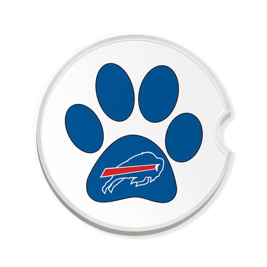 Fan Creations NFL Buffalo Bills -Themed Ceramic Car Coaster – 2.5" Paw Print Design - 2 Pack
