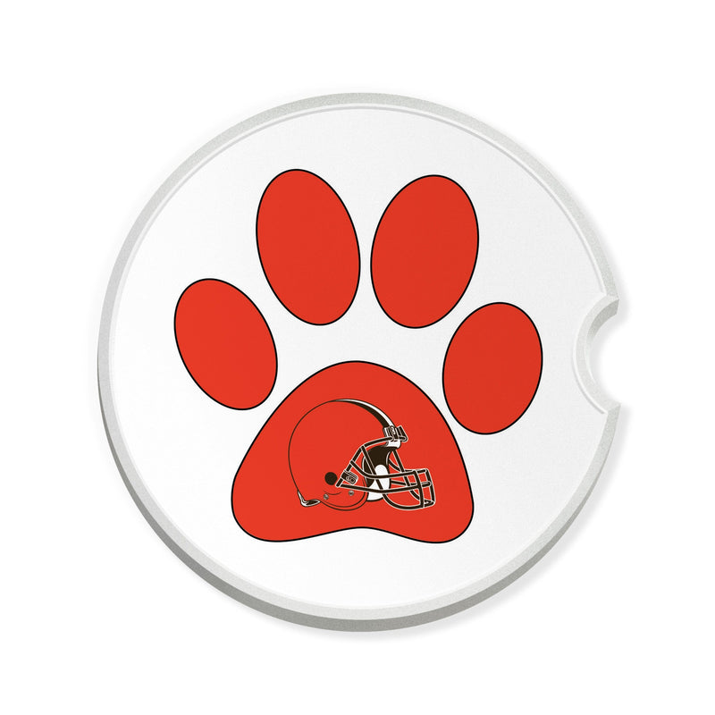 Load image into Gallery viewer, Fan Creations NFL Cleveland Browns -Themed Ceramic Car Coaster – 2.5" Paw Print Design - 2 Pack
