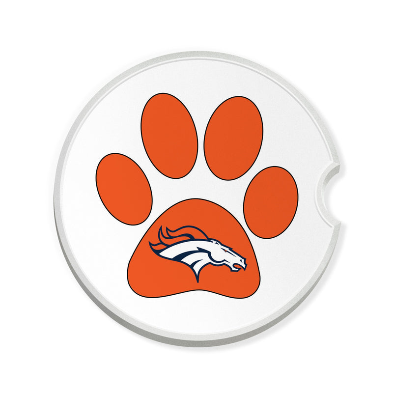 Load image into Gallery viewer, Fan Creations NFL Denver Broncos -Themed Ceramic Car Coaster – 2.5" Paw Print Design - 2 Pack
