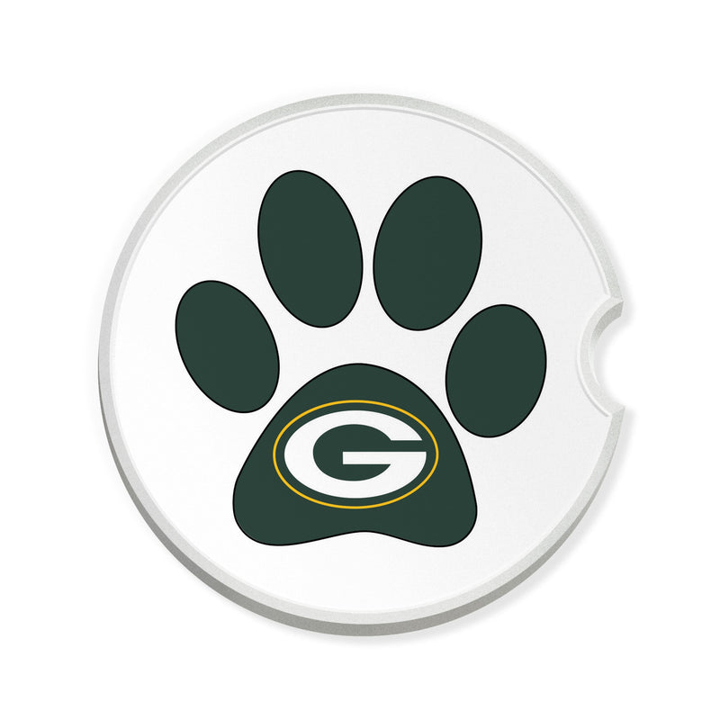 Load image into Gallery viewer, Fan Creations NFL GreenBay Packers -Themed Ceramic Car Coaster – 2.5" Paw Print Design - 2 Pack
