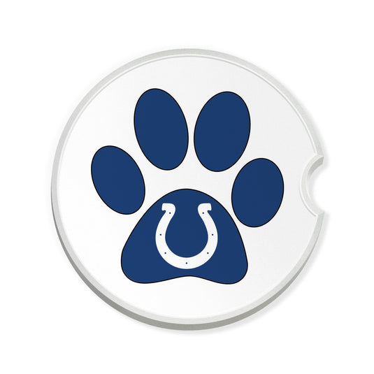 Fan Creations NFL Indianapolis Colts -Themed Ceramic Car Coaster – 2.5" Paw Print Design - 2 Pack