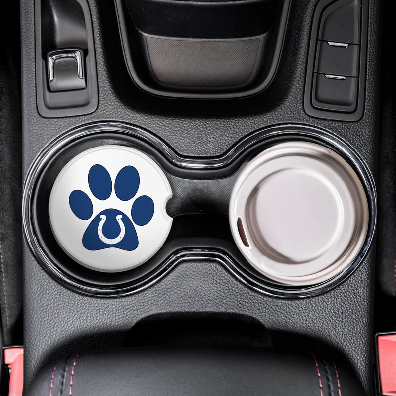 Load image into Gallery viewer, Fan Creations NFL Indianapolis Colts -Themed Ceramic Car Coaster – 2.5" Paw Print Design - 2 Pack
