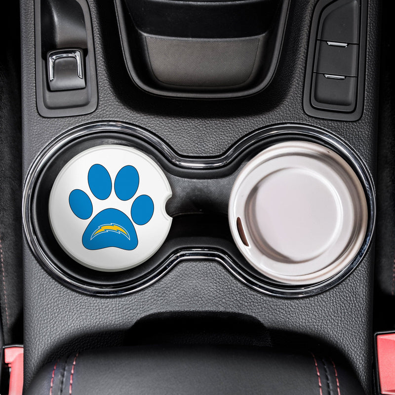 Load image into Gallery viewer, Fan Creations NFL Los Angeles Chargers -Themed Ceramic Car Coaster – 2.5" Paw Print Design - 2 Pack
