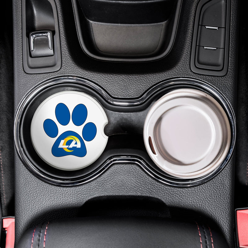 Load image into Gallery viewer, Fan Creations NFL Los Angeles Rams -Themed Ceramic Car Coaster – 2.5&quot; Paw Print Design - 2 Pack
