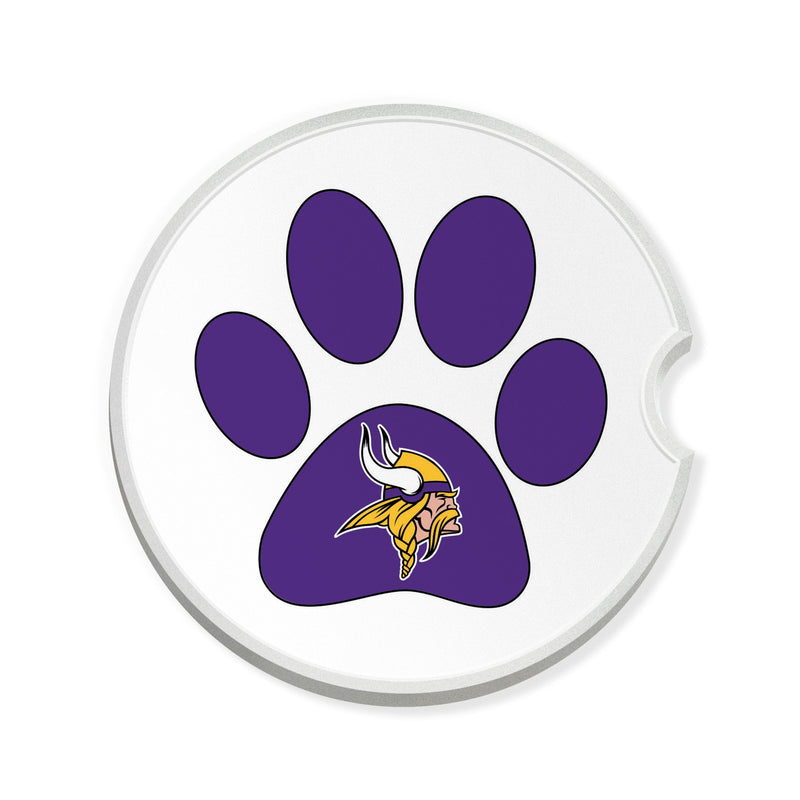 Load image into Gallery viewer, Fan Creations NFL Minnesota Vikings -Themed Ceramic Car Coaster – 2.5" Paw Print Design - 2 Pack
