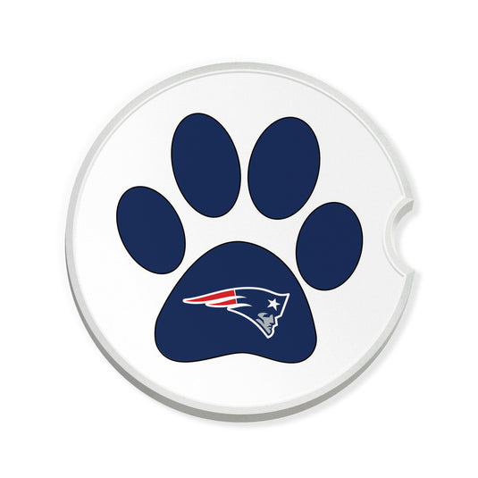 Fan Creations NFL New England Patriots -Themed Ceramic Car Coaster – 2.5" Paw Print Design - 2 Pack