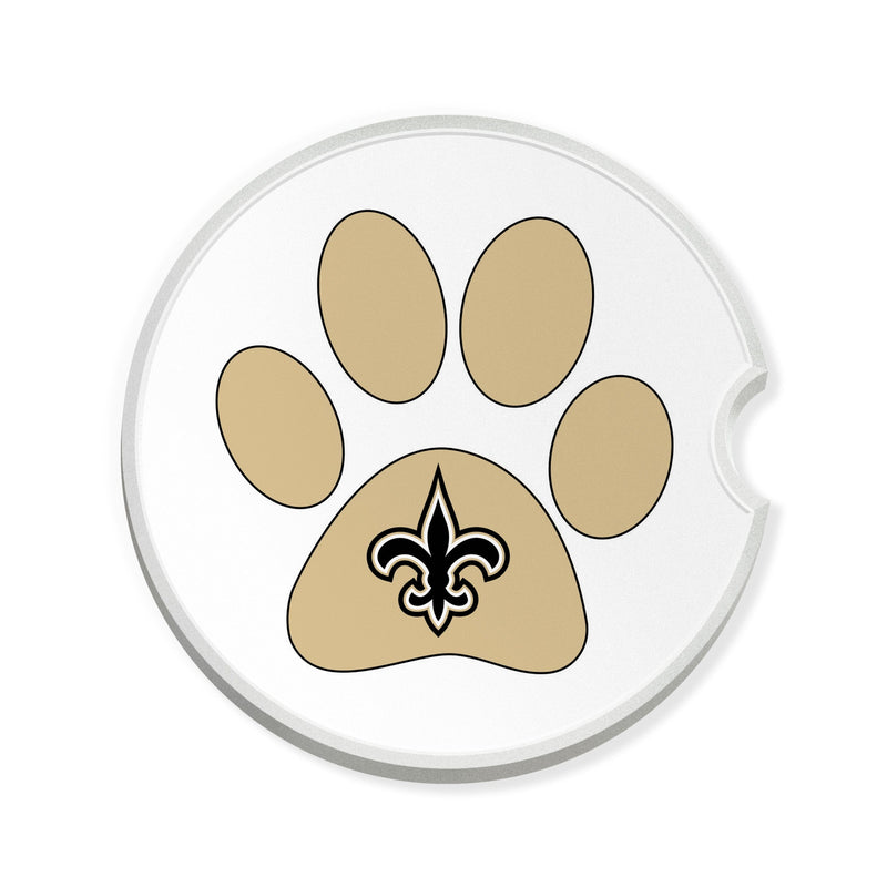 Load image into Gallery viewer, Fan Creations NFL New Orleans Saints -Themed Ceramic Car Coaster – 2.5" Paw Print Design - 2 Pack
