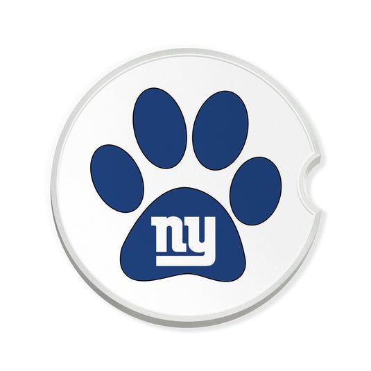 Fan Creations NFL New York Giants -Themed Ceramic Car Coaster – 2.5" Paw Print Design - 2 Pack