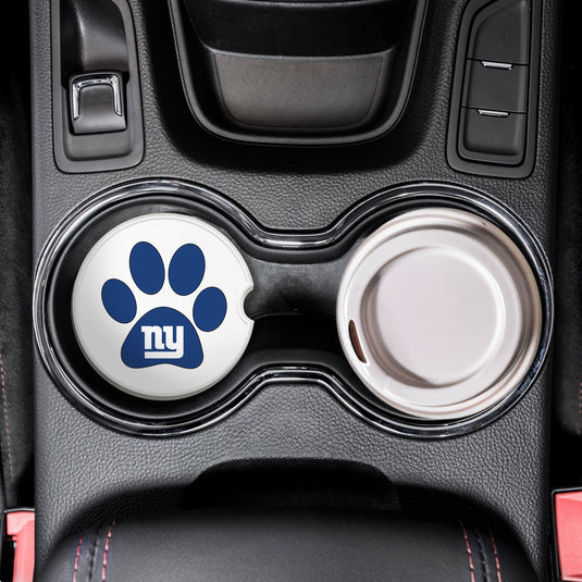 Fan Creations NFL New York Giants -Themed Ceramic Car Coaster – 2.5" Paw Print Design - 2 Pack