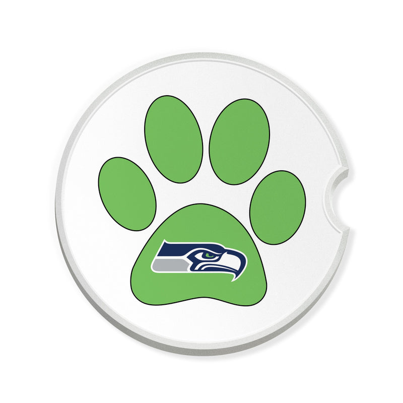 Load image into Gallery viewer, Fan Creations NFL Seattle Seahawks -Themed Ceramic Car Coaster – 2.5" Paw Print Design - 2 Pack
