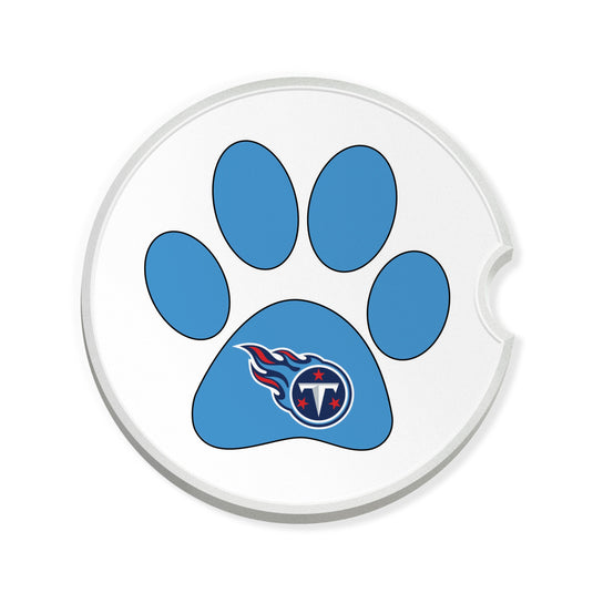 Fan Creations NFL Tennessee Titans -Themed Ceramic Car Coaster – 2.5" Paw Print Design - 2 Pack