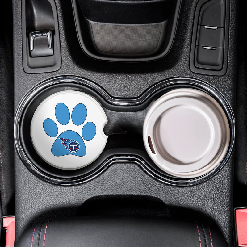 Load image into Gallery viewer, Fan Creations NFL Tennessee Titans -Themed Ceramic Car Coaster – 2.5" Paw Print Design - 2 Pack
