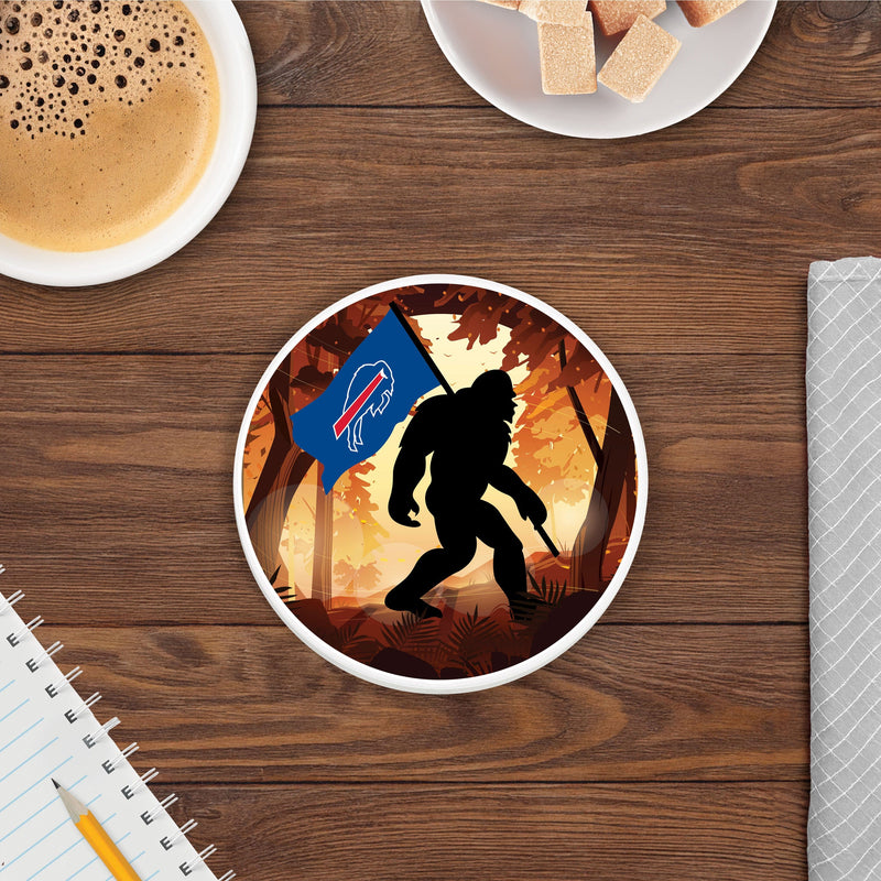 Load image into Gallery viewer, Fan Creations NFL Buffalo Bills - 4 inch Ceramic Big Foot Flag Car Coaster
