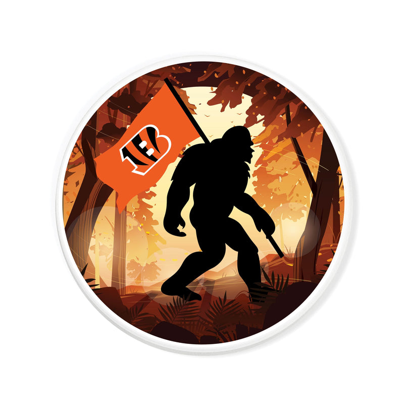 Load image into Gallery viewer, Fan Creations NFL Cincinnati Bengals - 4 inch Ceramic Big Foot Flag Car Coaster
