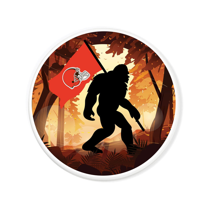 Load image into Gallery viewer, Fan Creations NFL Cleveland Browns - 4 inch Ceramic Big Foot Flag Car Coaster
