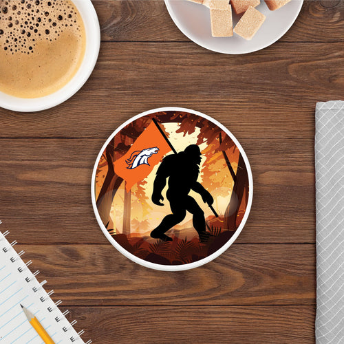 Fan Creations NFL Denver Broncos - 4 inch Ceramic Big Foot Flag Car Coaster