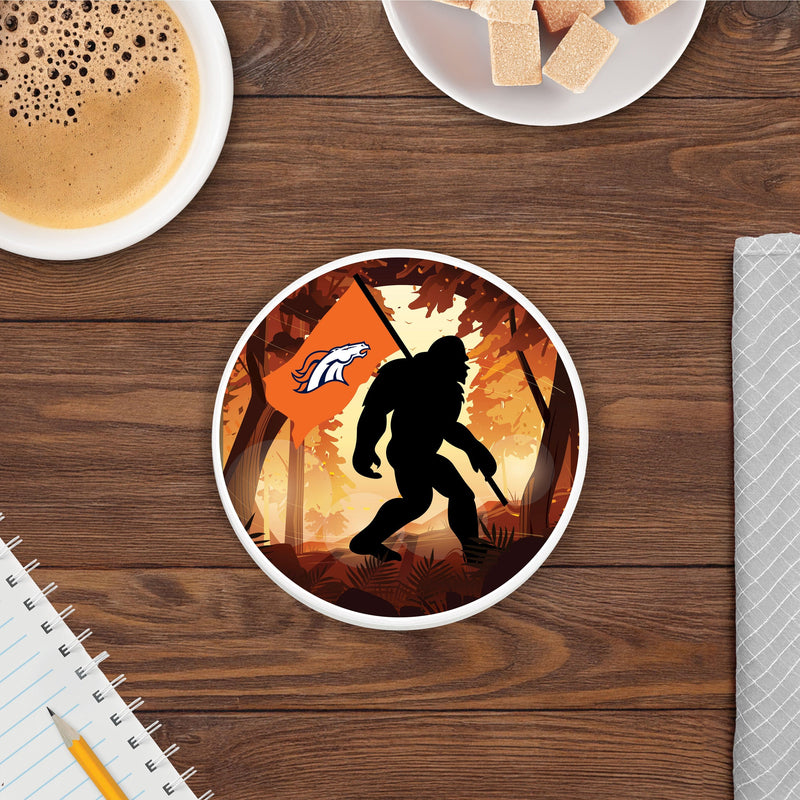 Load image into Gallery viewer, Fan Creations NFL Denver Broncos - 4 inch Ceramic Big Foot Flag Car Coaster
