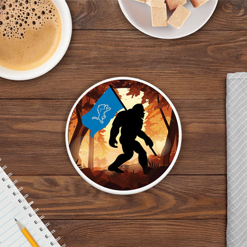 Fan Creations NFL Detroit Lions - 4 inch Ceramic Big Foot Flag Car Coaster