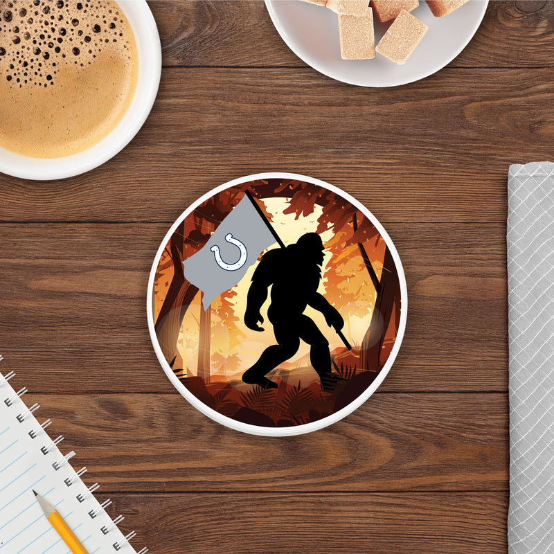 Load image into Gallery viewer, Fan Creations NFL Indianapolis Colts - 4 inch Ceramic Big Foot Flag Car Coaster
