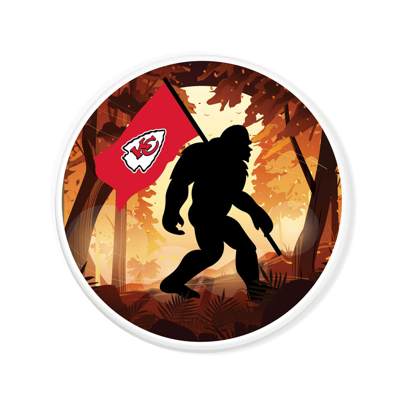 Load image into Gallery viewer, Fan Creations NFL Kansas City Chiefs - 4 inch Ceramic Big Foot Flag Car Coaster
