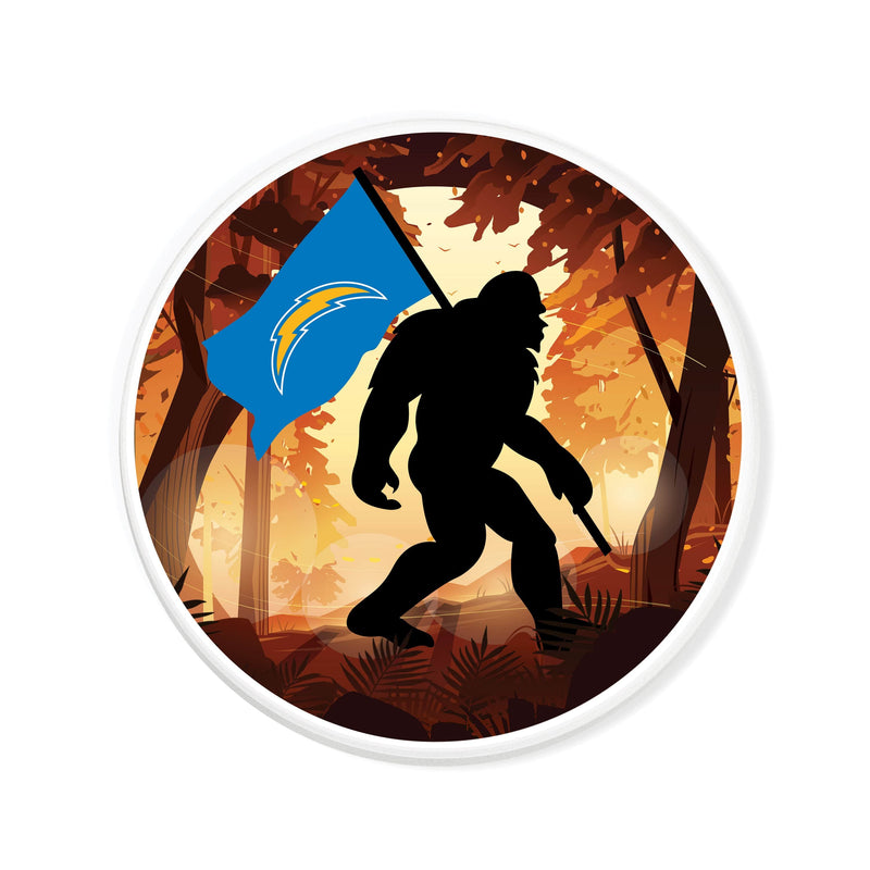 Load image into Gallery viewer, Fan Creations NFL Los Angeles Chargers - 4 inch Ceramic Big Foot Flag Car Coaster
