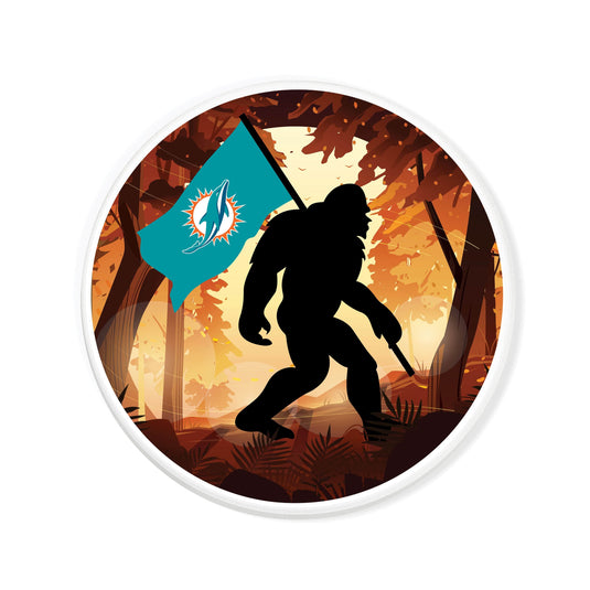 Fan Creations NFL Miami Dolphins - 4 inch Ceramic Big Foot Flag Car Coaster