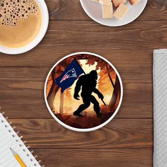 Fan Creations NFL New England Patriots-  4 inch Ceramic Big Foot Flag Car Coaster