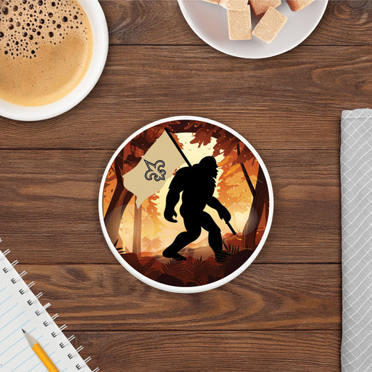 Fan Creations NFL New Orleans Saints-  4 inch Ceramic Big Foot Flag Car Coaster